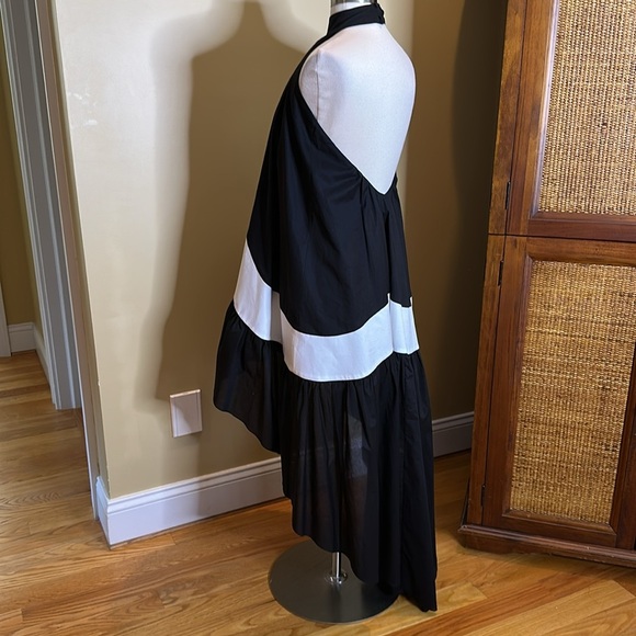 Stelios Koudounaris Black White High Low Ruffle Dress SzSmall - Picture 5 of 9